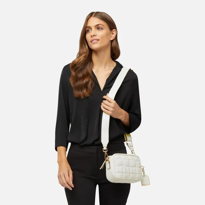Geox Bags NARCISIA Women039s White Shoulder Bag CASHMERE White 8211 Woman