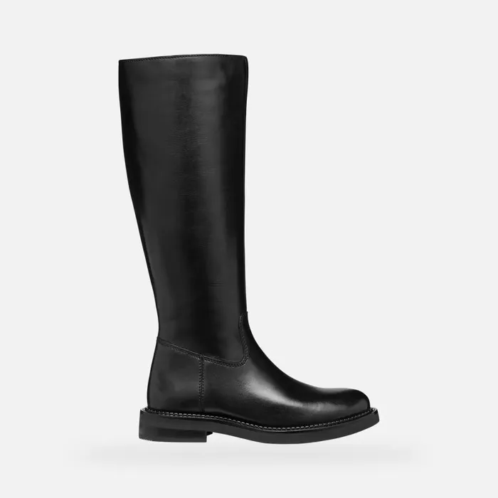 Geox Boots SERILDA WOMAN Black Leather Boots Black 8211 Woman