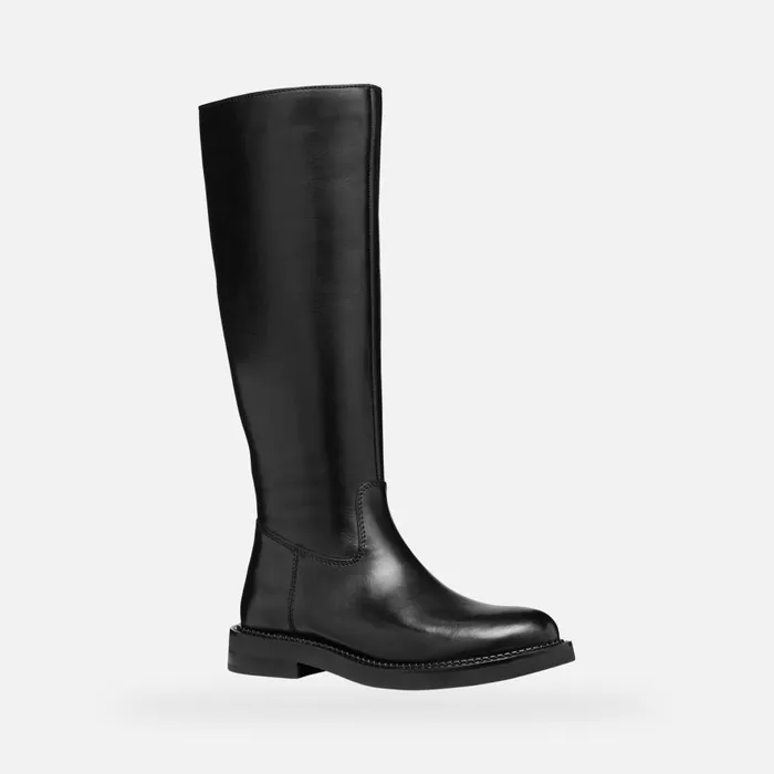 Geox Boots SERILDA WOMAN Black Leather Boots Black 8211 Woman