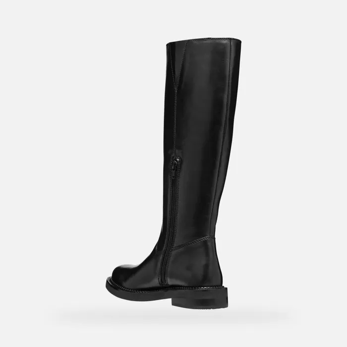 Geox Boots SERILDA WOMAN Black Leather Boots Black 8211 Woman