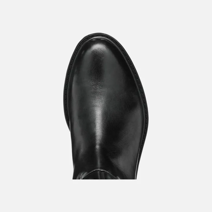 Geox Boots WALK PLEASURE WOMAN Black Leather Boots Black 8211 Woman