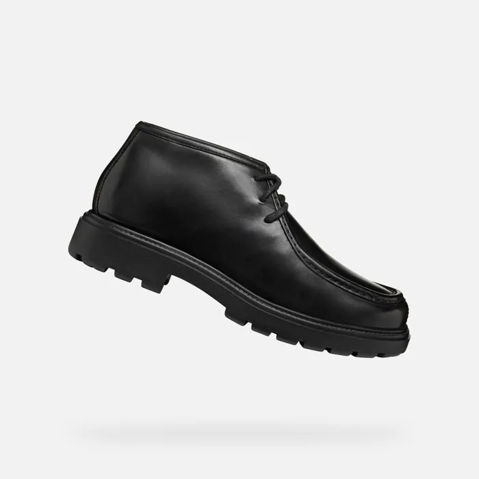 Geox Casual Shoes SPHERICA EC7 MAN Black Leather Shoes Black 8211 Man