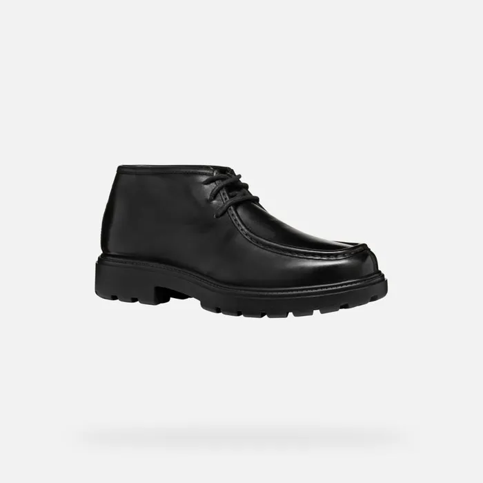 Geox Casual Shoes SPHERICA EC7 MAN Black Leather Shoes Black 8211 Man