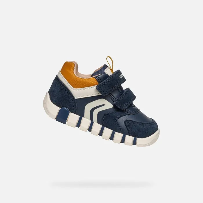 Geox First Steps IUPIDOO BABY NavyCurry Sneakers With Straps Navycurry 8211 Kids Geox First Steps IUPIDOO BABY NavyCurry Sneakers With Straps Navycurry 8211 Kids