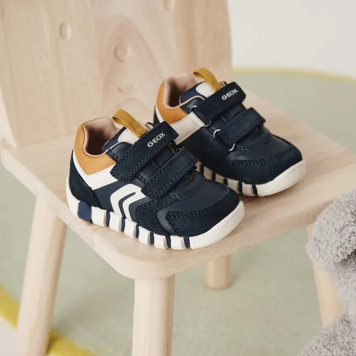 Geox First Steps IUPIDOO BABY NavyCurry Sneakers With Straps Navycurry 8211 Kids