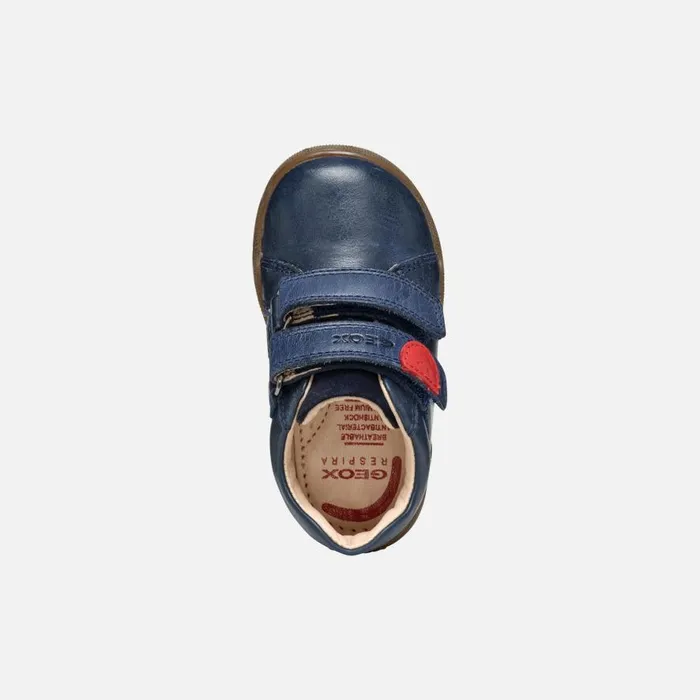 Geox First Steps MACCHIA BABY Navy Sneakers With Straps Navy 8211 Kids