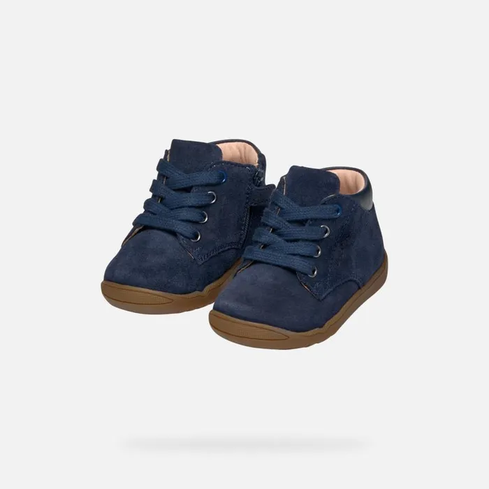Geox First Steps MACCHIA BABY Navy Sneakers With Straps Navy 8211 Kids
