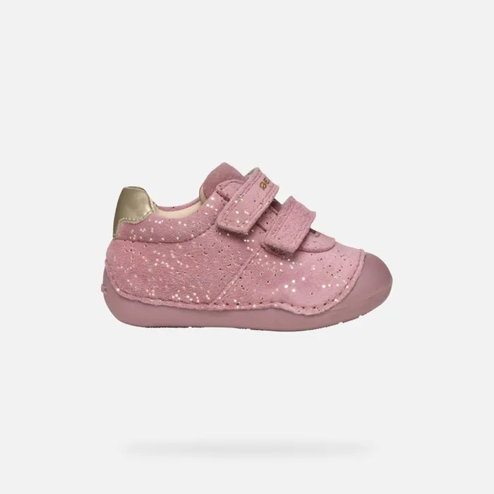 Geox First Steps TUTIM BABY GIRL PinkPlatinum Sneakers With Straps Pinkplatinum 8211 Kids
