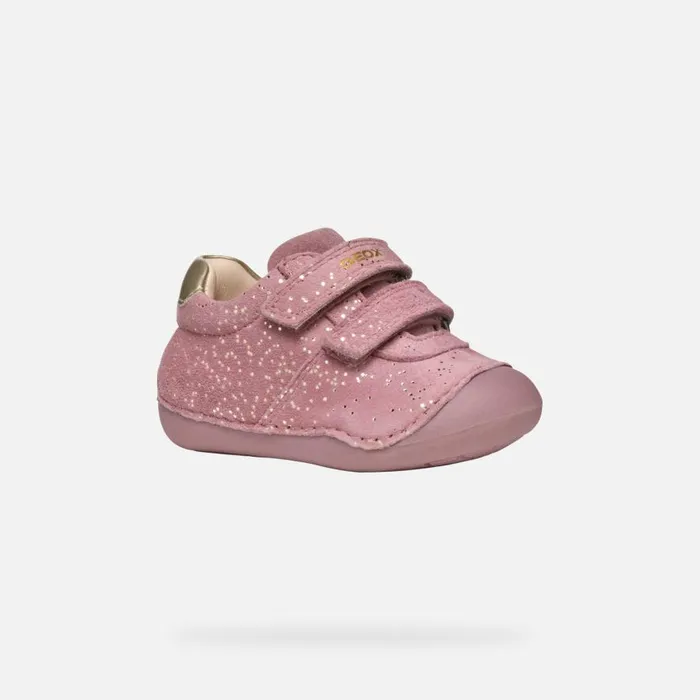 Geox First Steps TUTIM BABY GIRL PinkPlatinum Sneakers With Straps Pinkplatinum 8211 Kids