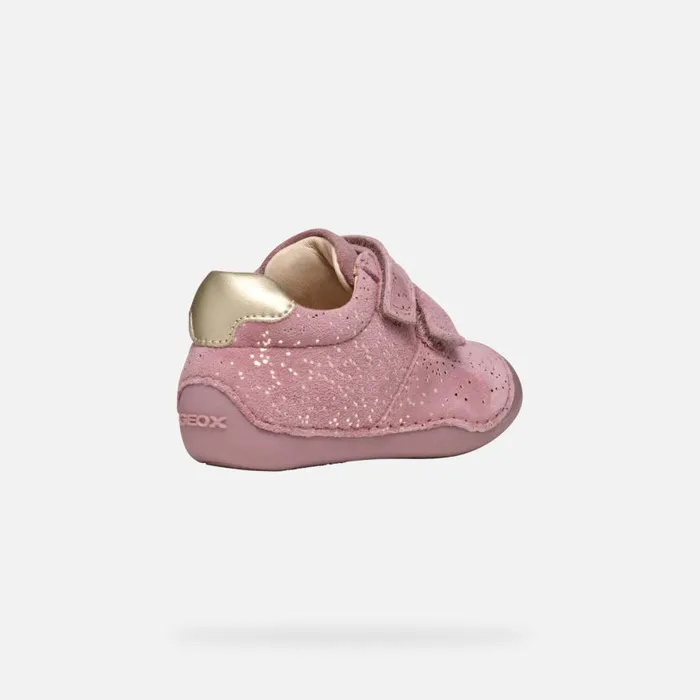 Geox First Steps TUTIM BABY GIRL PinkPlatinum Sneakers With Straps Pinkplatinum 8211 Kids