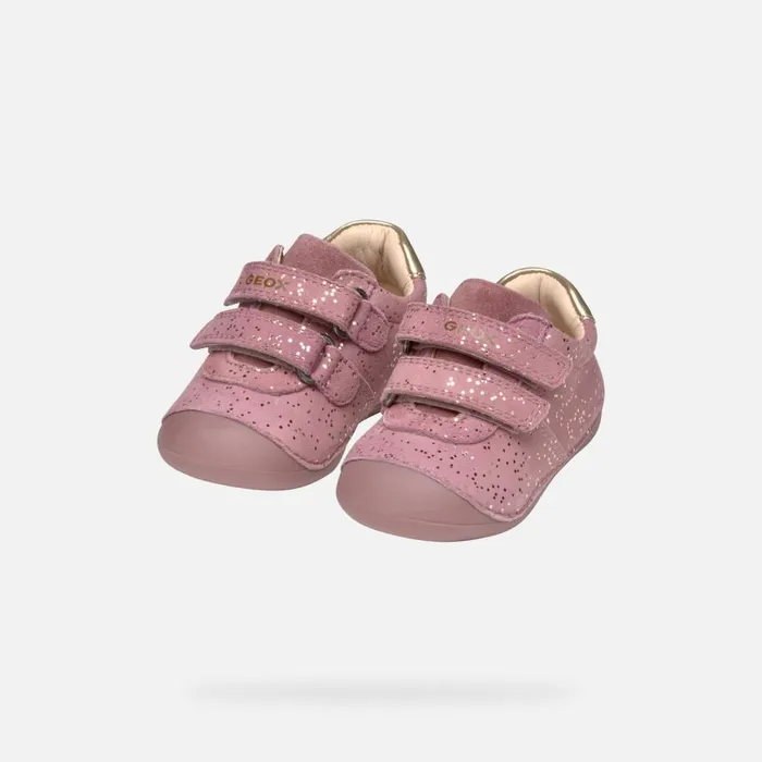 Geox First Steps TUTIM BABY GIRL PinkPlatinum Sneakers With Straps Pinkplatinum 8211 Kids