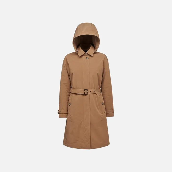 Geox Jackets ANYWECO WOMAN Hazelnut Brown Trench Coat Hazelnut Brown 8211 Woman