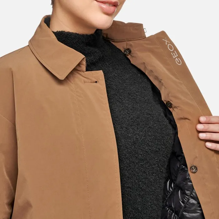 Geox Jackets ANYWECO WOMAN Hazelnut Brown Trench Coat Hazelnut Brown 8211 Woman