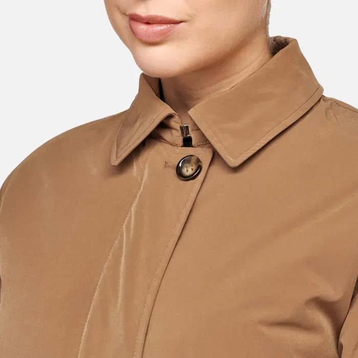 Geox Jackets ANYWECO WOMAN Hazelnut Brown Trench Coat Hazelnut Brown 8211 Woman