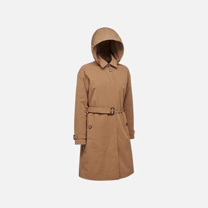 Geox Jackets ANYWECO WOMAN Hazelnut Brown Trench Coat Hazelnut Brown 8211 Woman
