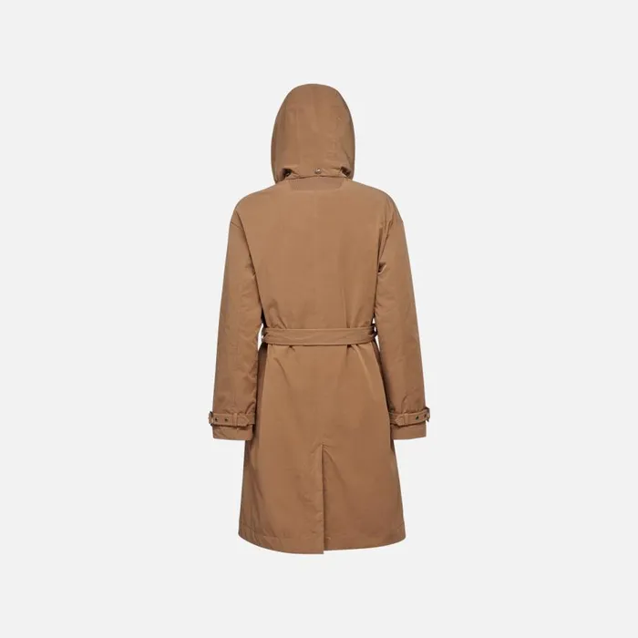 Geox Jackets ANYWECO WOMAN Hazelnut Brown Trench Coat Hazelnut Brown 8211 Woman