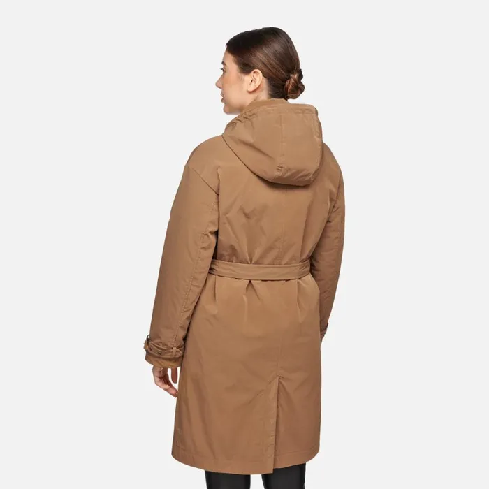 Geox Jackets ANYWECO WOMAN Hazelnut Brown Trench Coat Hazelnut Brown 8211 Woman