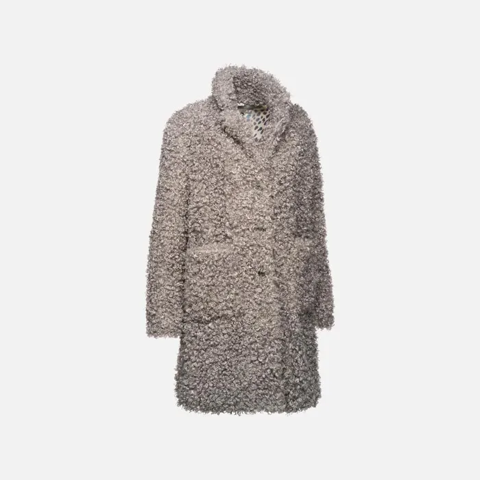 Geox Jackets DIAMOND WOMAN Gray Flannel Long Coat Gray Flannel 8211 Woman