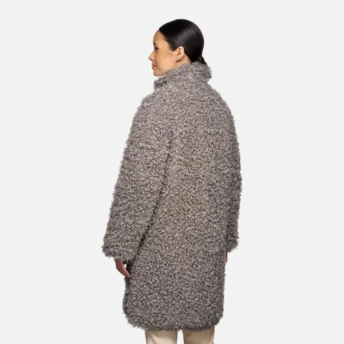 Geox Jackets DIAMOND WOMAN Gray Flannel Long Coat Gray Flannel 8211 Woman
