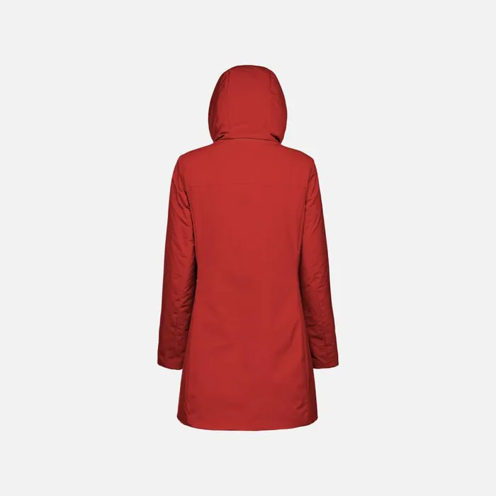 Geox Jackets SPHERICA WOMAN Red Dahlia Long Parka Red Dahlia 8211 Woman