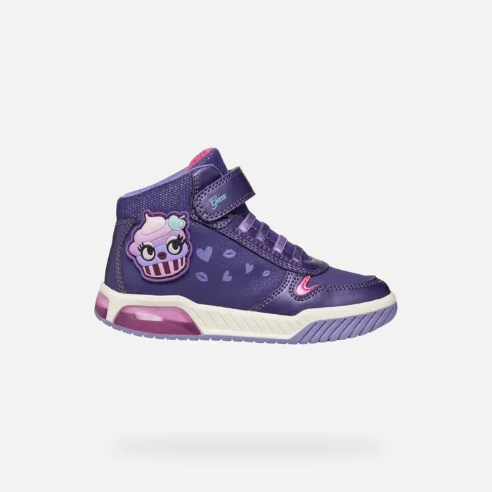 Geox LightUp Shoes INEK GIRL VioletFuchsia High Top Sneakers Violetfuchsia 8211 Kids