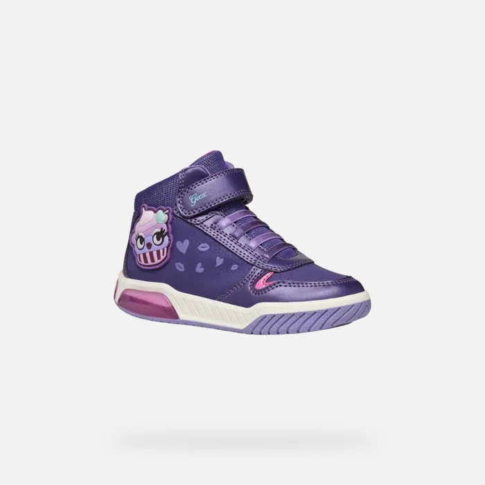 Geox LightUp Shoes INEK GIRL VioletFuchsia High Top Sneakers Violetfuchsia 8211 Kids