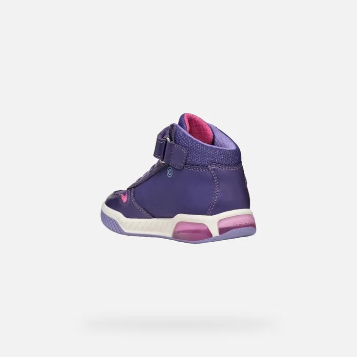 Geox LightUp Shoes INEK GIRL VioletFuchsia High Top Sneakers Violetfuchsia 8211 Kids