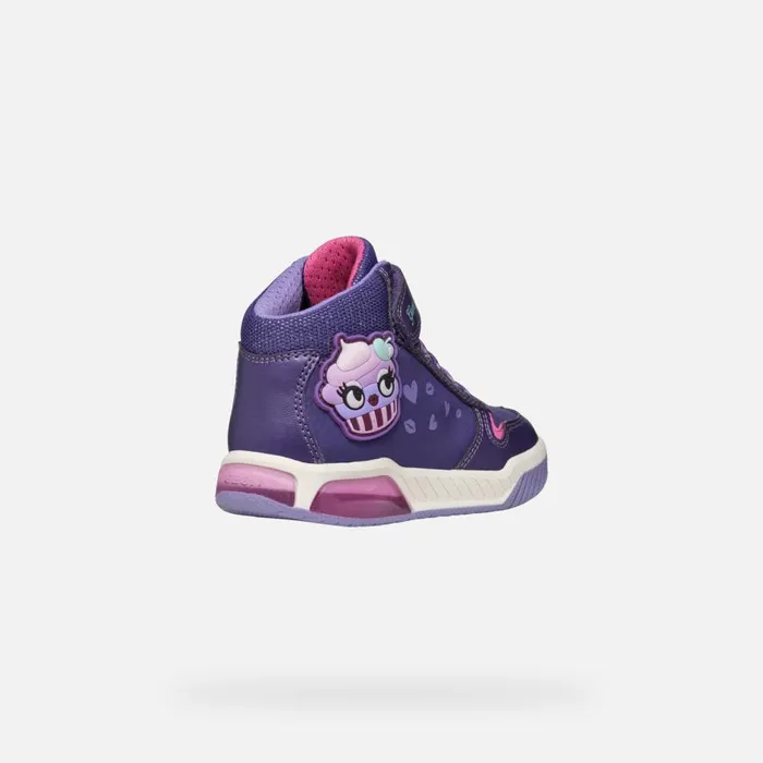 Geox LightUp Shoes INEK GIRL VioletFuchsia High Top Sneakers Violetfuchsia 8211 Kids