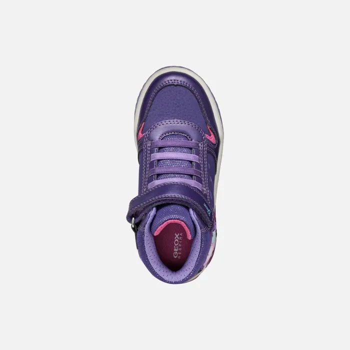 Geox LightUp Shoes INEK GIRL VioletFuchsia High Top Sneakers Violetfuchsia 8211 Kids