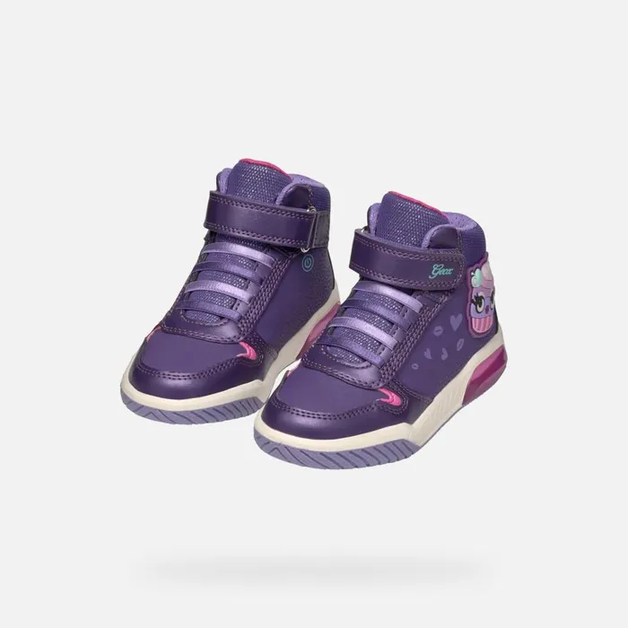 Geox LightUp Shoes INEK GIRL VioletFuchsia High Top Sneakers Violetfuchsia 8211 Kids