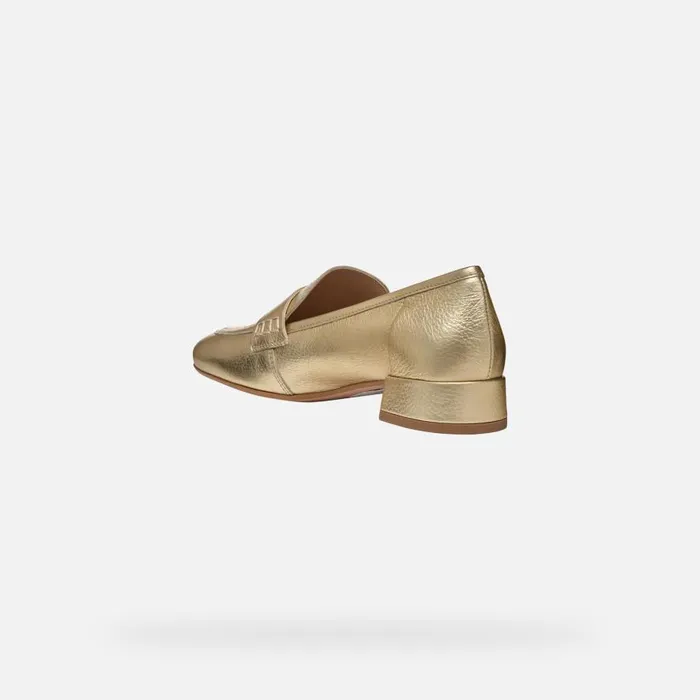 Geox Loafers DHYALMA WOMAN Light Gold Leather Loafers Light Gold 8211 Woman