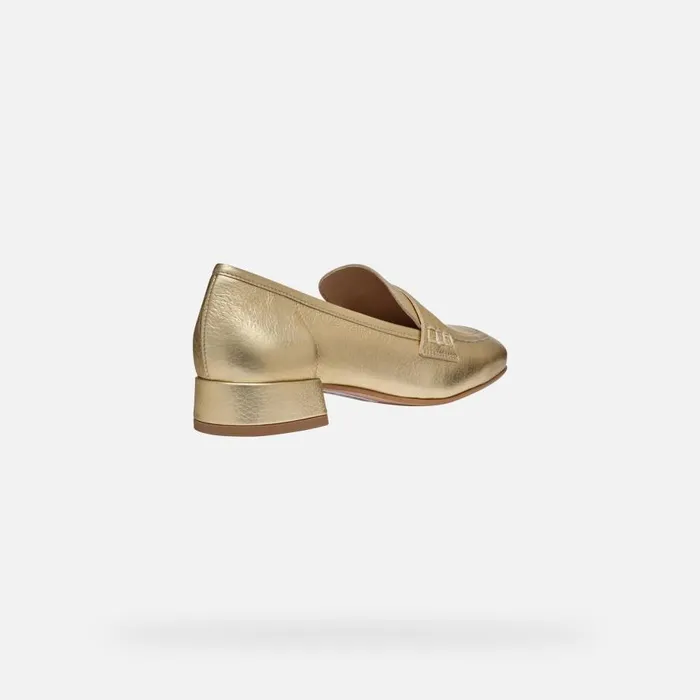 Geox Loafers DHYALMA WOMAN Light Gold Leather Loafers Light Gold 8211 Woman