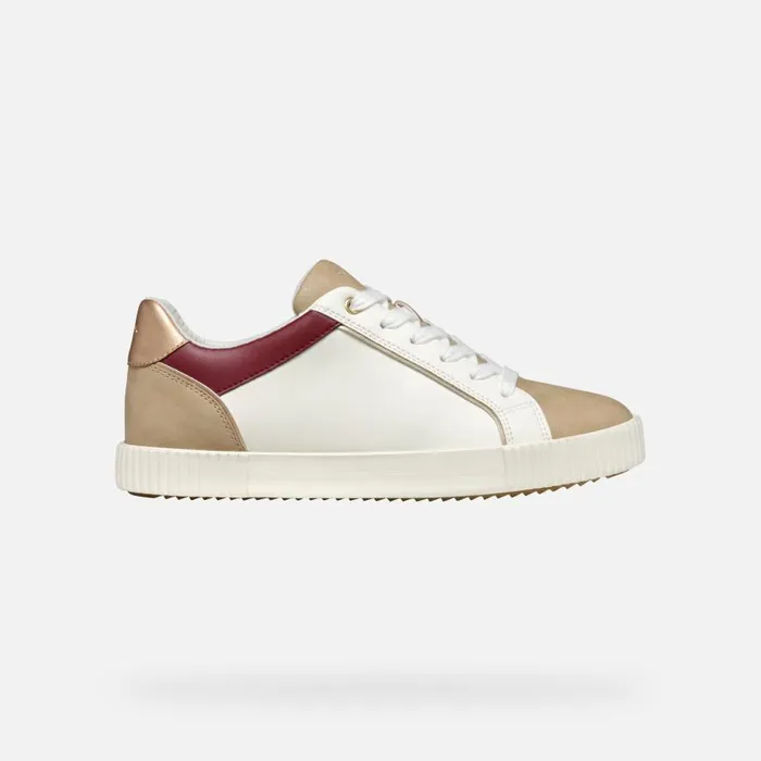 Geox Sneakers BLOMIEE WOMAN Optic WhiteLight Taupe Low Top Sneakers Optic Whitelight Taupe 8211 Woman