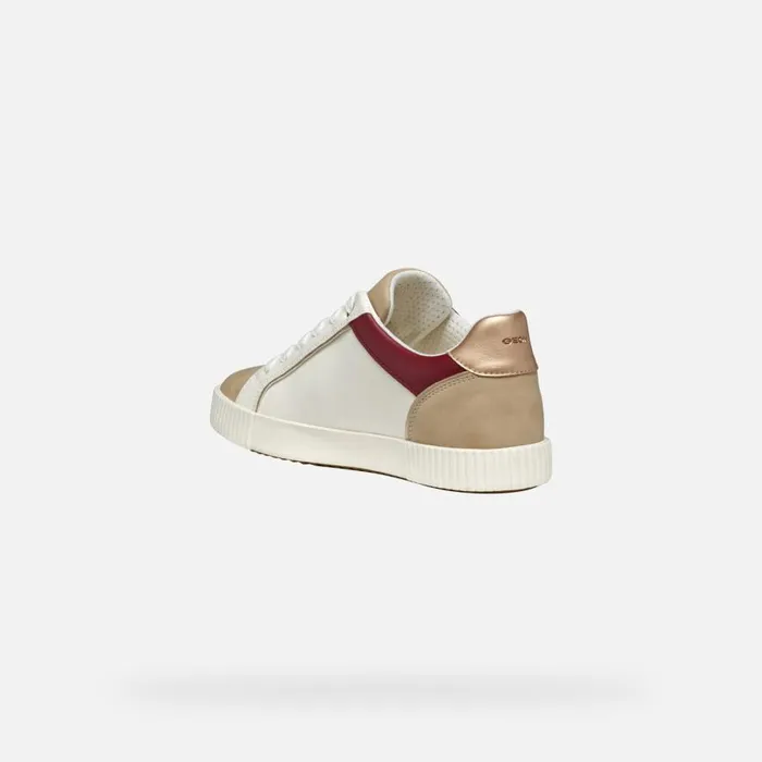 Geox Sneakers BLOMIEE WOMAN Optic WhiteLight Taupe Low Top Sneakers Optic Whitelight Taupe 8211 Woman
