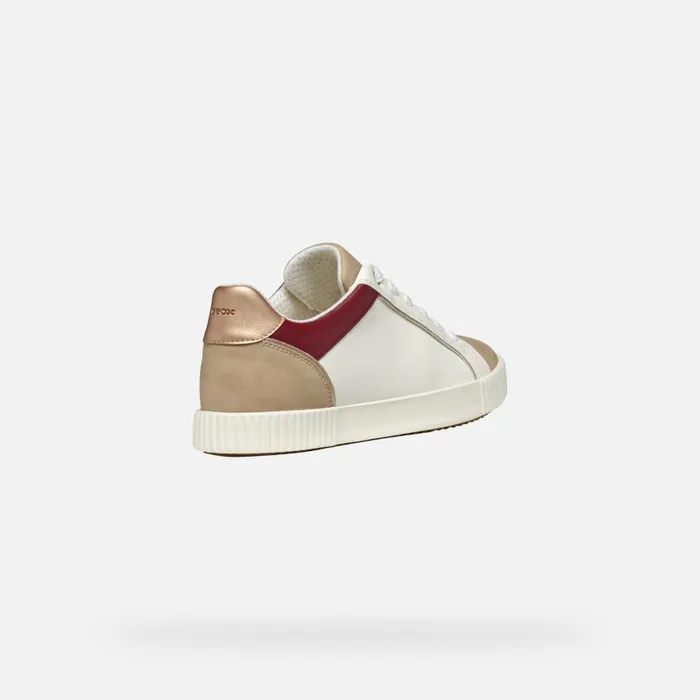 Geox Sneakers BLOMIEE WOMAN Optic WhiteLight Taupe Low Top Sneakers Optic Whitelight Taupe 8211 Woman