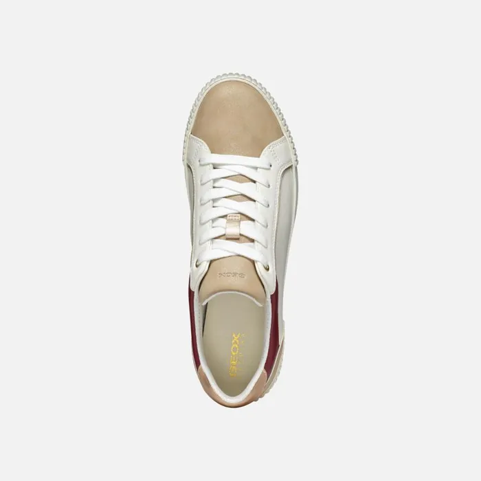 Geox Sneakers BLOMIEE WOMAN Optic WhiteLight Taupe Low Top Sneakers Optic Whitelight Taupe 8211 Woman