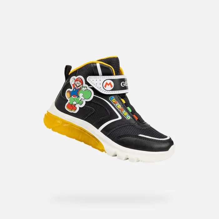 Geox Sneakers CIBERDRON JUNIOR BlackYellow Nintendo 8211 Supermario Blackyellow 8211 Kids Geox Sneakers CIBERDRON JUNIOR BlackYellow Nintendo 8211 Supermario Blackyellow 8211 Kids