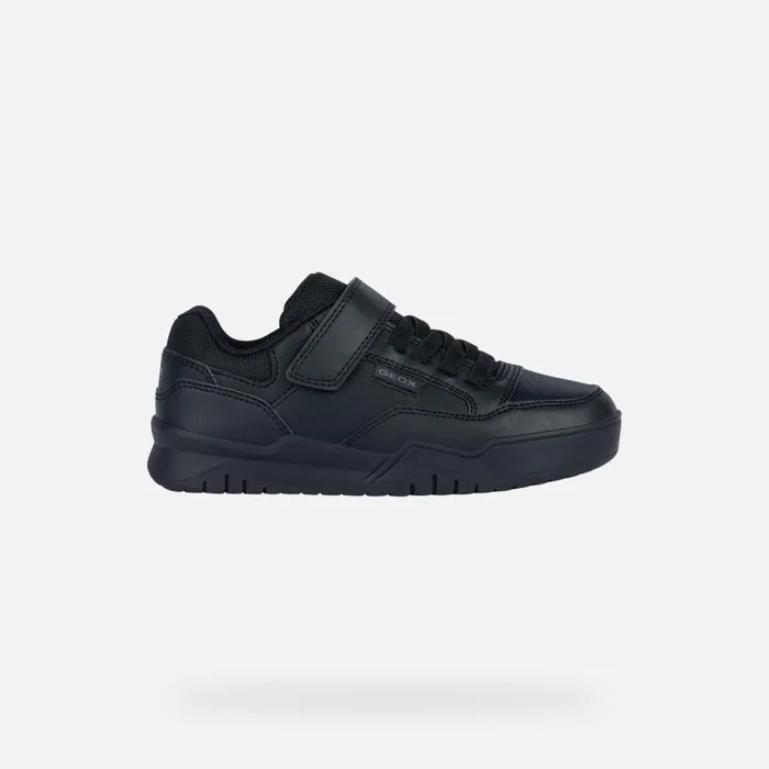 Geox Sneakers PERTH Junior Boy039s Black Velcro Shoes UNIFORM Black 8211 Kids