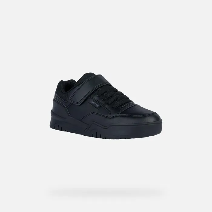 Geox Sneakers PERTH Junior Boy039s Black Velcro Shoes UNIFORM Black 8211 Kids
