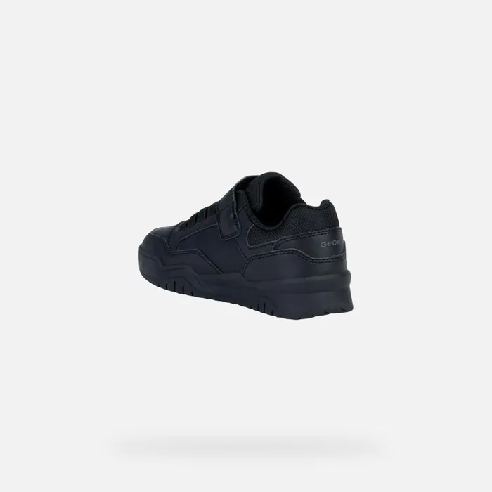 Geox Sneakers PERTH Junior Boy039s Black Velcro Shoes UNIFORM Black 8211 Kids