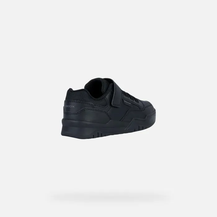 Geox Sneakers PERTH Junior Boy039s Black Velcro Shoes UNIFORM Black 8211 Kids