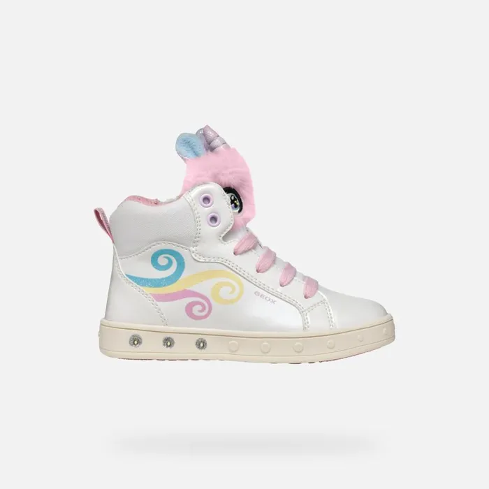 Geox Sneakers SKYLIN GIRL WhiteMulticolor High Top Sneakers Whitemulticolor 8211 Kids