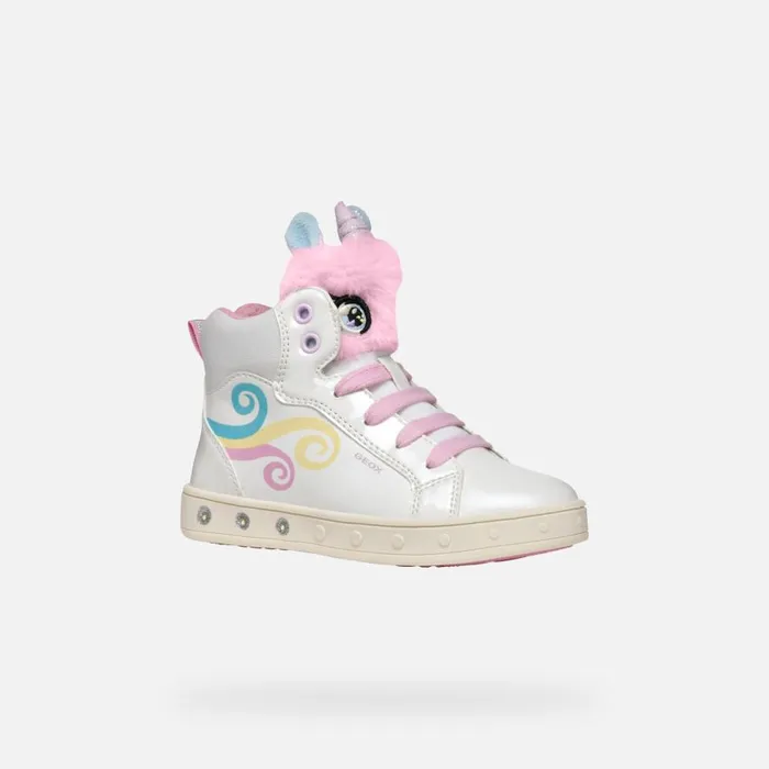 Geox Sneakers SKYLIN GIRL WhiteMulticolor High Top Sneakers Whitemulticolor 8211 Kids