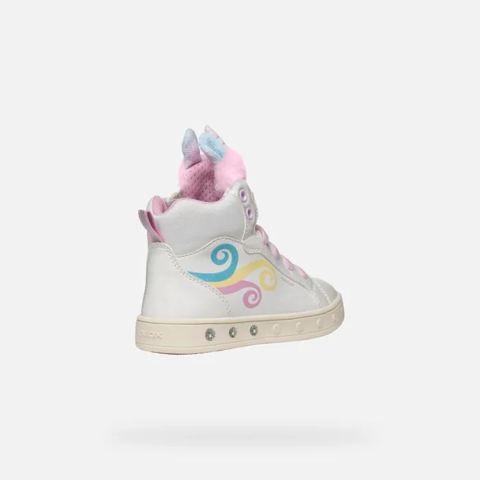 Geox Sneakers SKYLIN GIRL WhiteMulticolor High Top Sneakers Whitemulticolor 8211 Kids