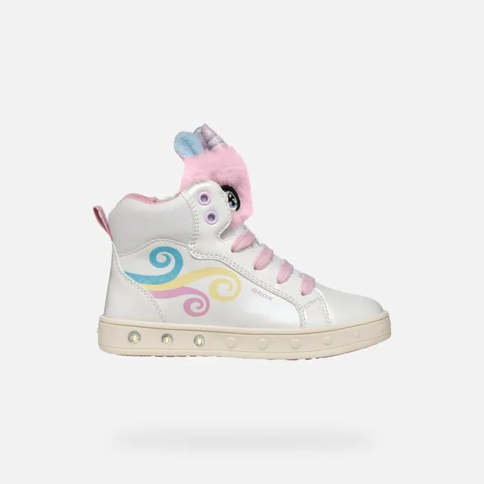 Geox Sneakers SKYLIN GIRL WhiteMulticolor High Top Sneakers Whitemulticolor 8211 Kids