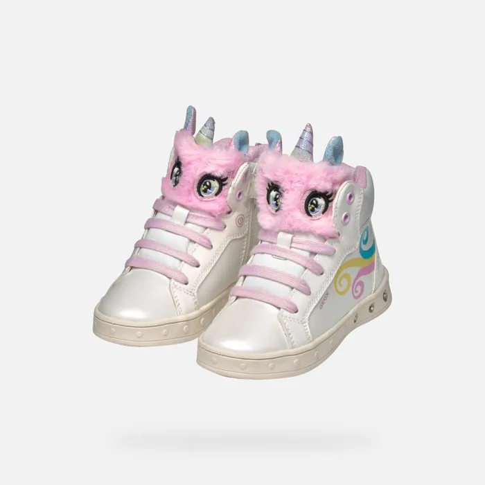 Geox Sneakers SKYLIN GIRL WhiteMulticolor High Top Sneakers Whitemulticolor 8211 Kids