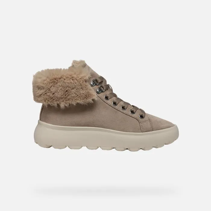 Geox Sneakers SPHERICA EC41 WOMAN Taupe High Top Sneakers Taupe 8211 Woman