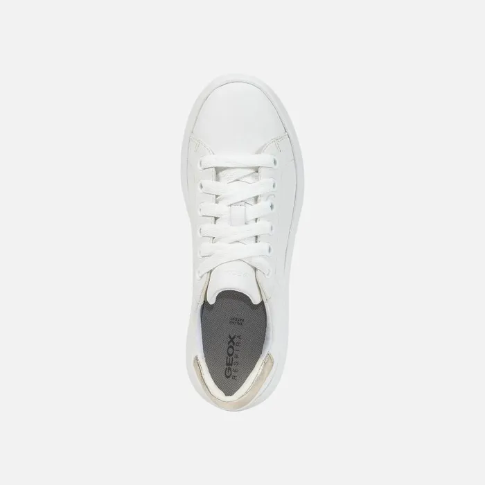 Geox Sneakers SPHERICA EC41 Women039s White Low Top Sneakers Geox Whitegold 8211 Woman