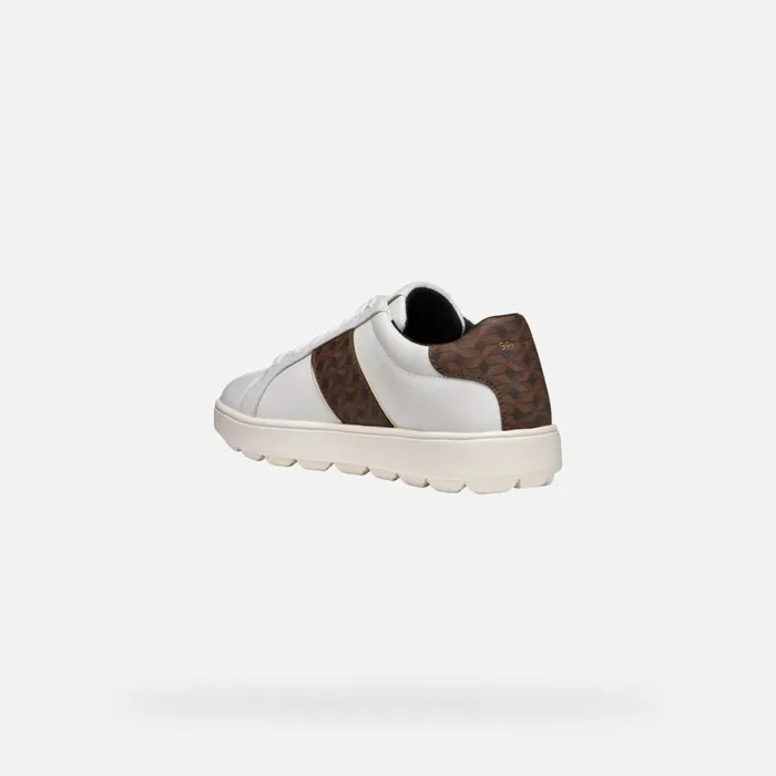 Geox Sneakers SPHERICA ECUB1 WOMAN WhiteDark Brown Low Top Sneakers Whitedark Brown 8211 Woman