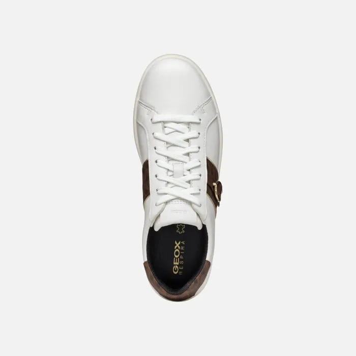 Geox Sneakers SPHERICA ECUB1 WOMAN WhiteDark Brown Low Top Sneakers Whitedark Brown 8211 Woman